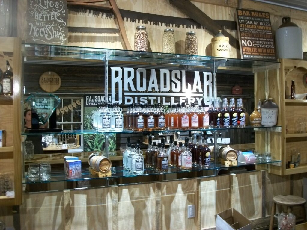 Broadslab Distillery bottles of spirits