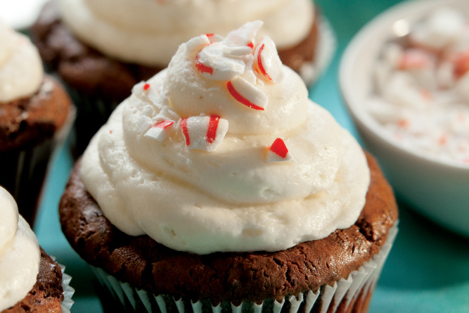 Chocolate Candy Cane Cupcakes