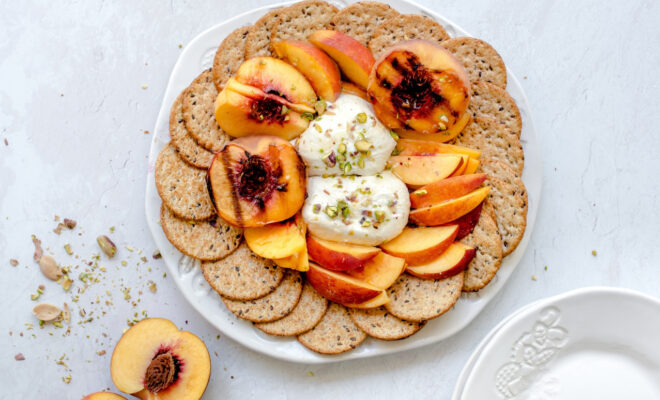 Grilled Peach Burrata Salad
