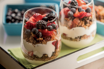 Strawberry Yogurt Parfaits with Homemade Cinnamon Granola