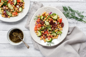 Lettuceless Greek Salad with Chickpeas