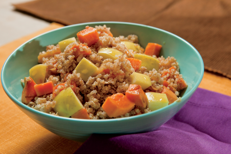 Cinnamon-Spiced Quinoa with Apples and Sweet Potato