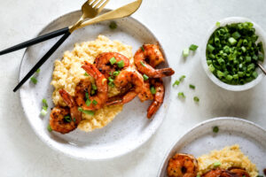 Shrimp and Cheesy Cauliflower Grits; dairy recipes