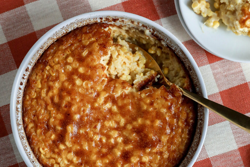 healthy fall recipes, Lightened-Up Creamy Corn Pudding
