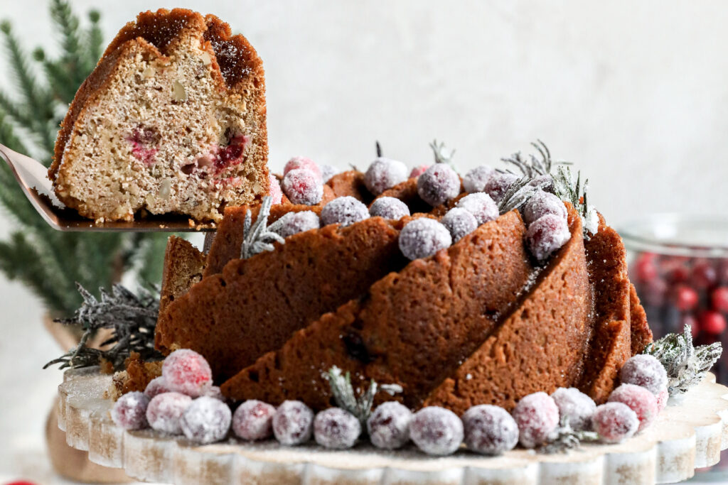 Cranberry Wreath Cake; nutty holiday recipes