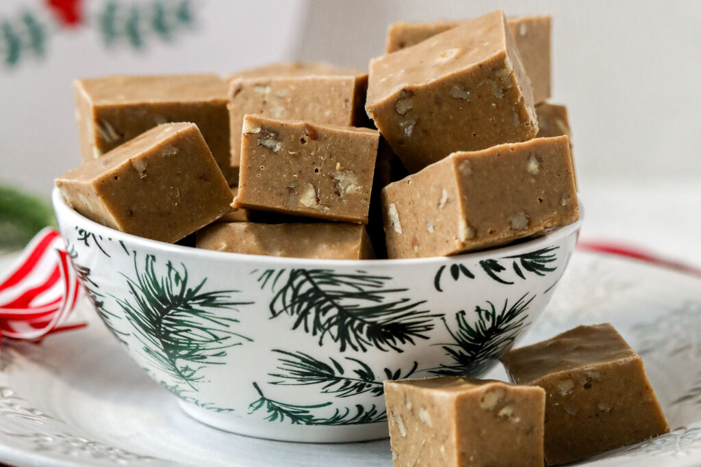 Gingerbread Fudge; nutty holiday desserts; holiday recipes with nuts