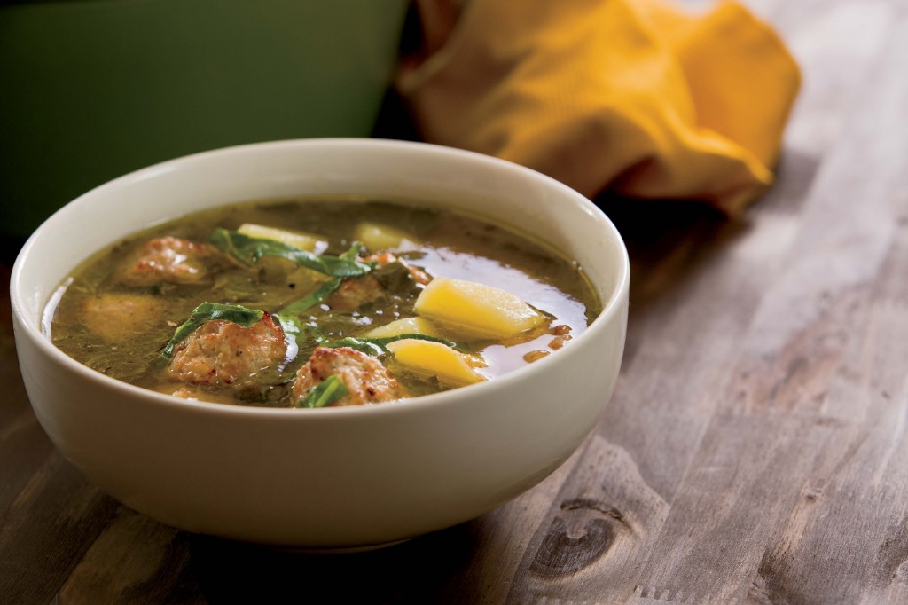 Meatball, Potato and Collard Stew