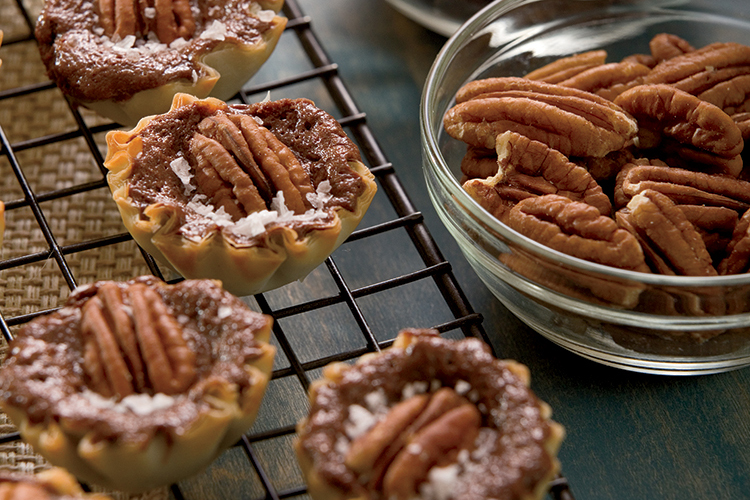 Chocolate Pecan Cheesecake Tarts