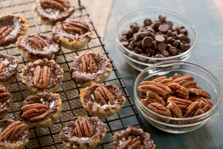 Chocolate Pecan Cheesecake Tarts