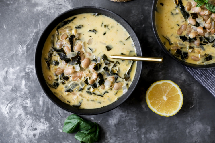 Creamy White Bean Collard Soup 