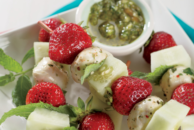 Strawberry Caprese Salad Skewers