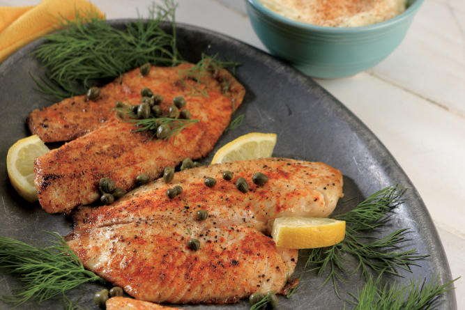 Pan Seared Lemon and Dill Tilapia with Aoli