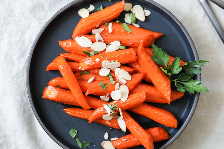 Maple Glazed Carrots; Spring luncheon recipes