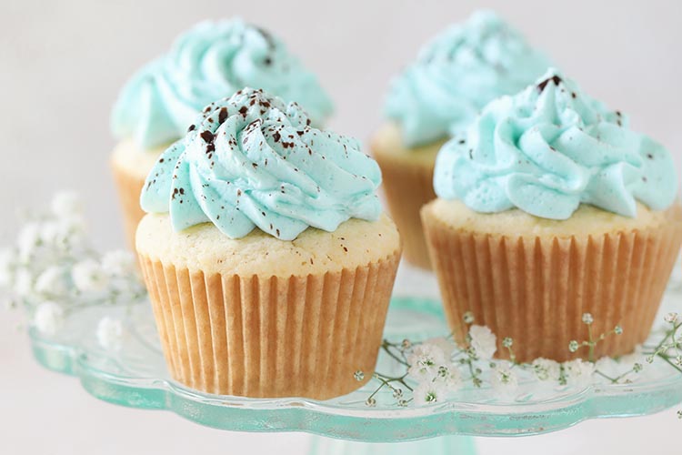 Robin Egg Speckled Cupcakes; Spring luncheon recipes