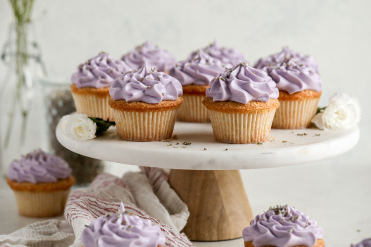 Lavender Cupcakes with Cream Cheese Frosting; herb recipes
