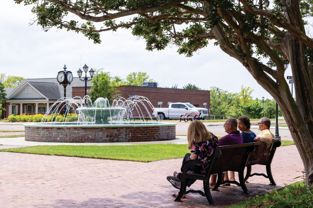 Harrington Square Fountain in downtown Rockingham; Richmond County