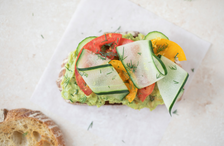 Avocado Toast with Tomato, Cucumber and Dill