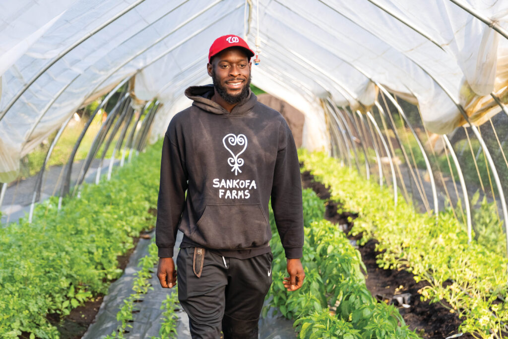 Kamal Bell, above, founded Sankofa Farms in Efland to help combat a lack of healthy local food.