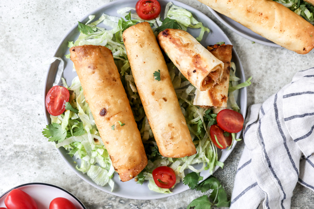 Chicken Flautas with Guacamole Cream