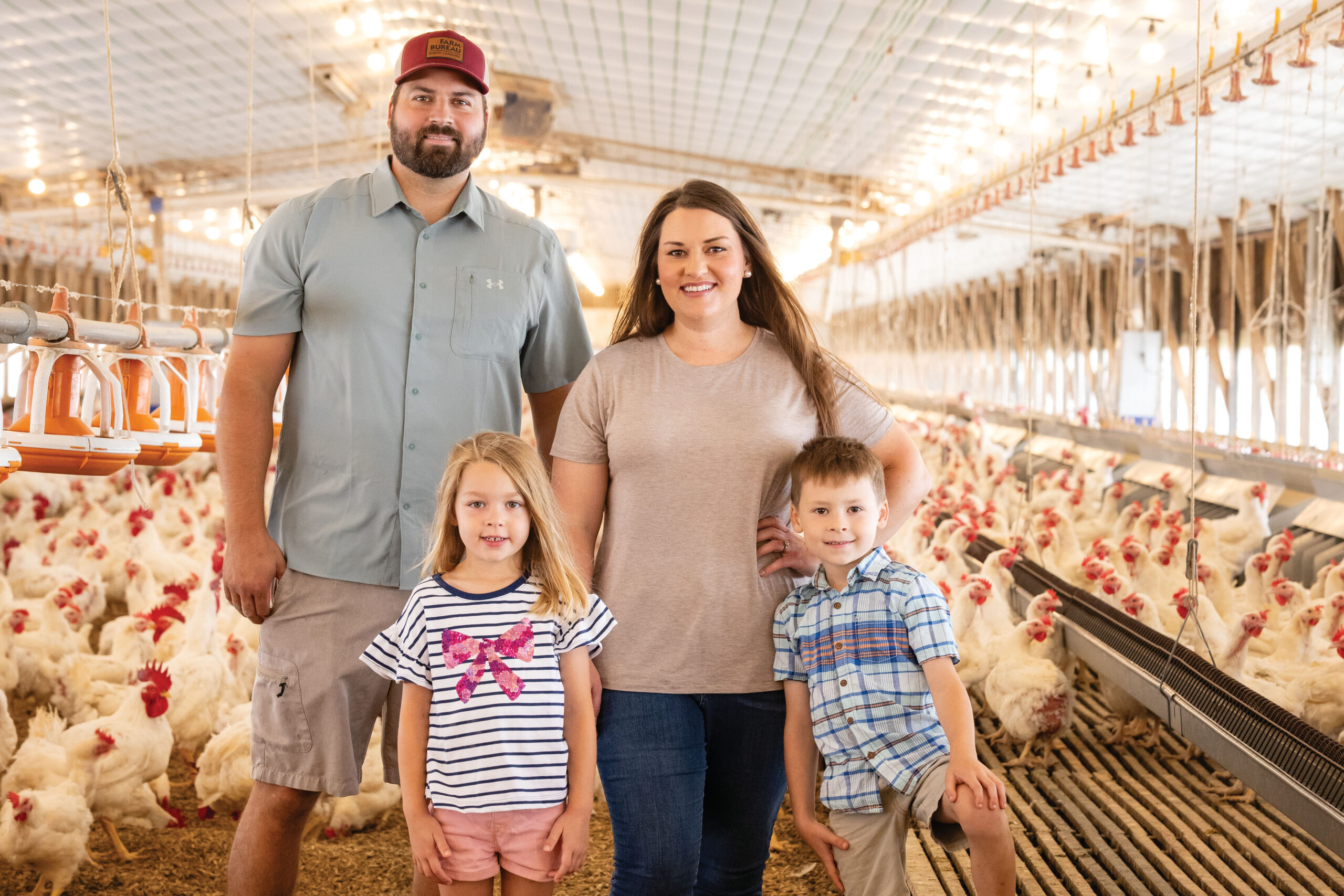 Adam and Carrie Barnhardt raise poultry and sheep in Mooresville. NC FarmLink helped them expand their farmland.