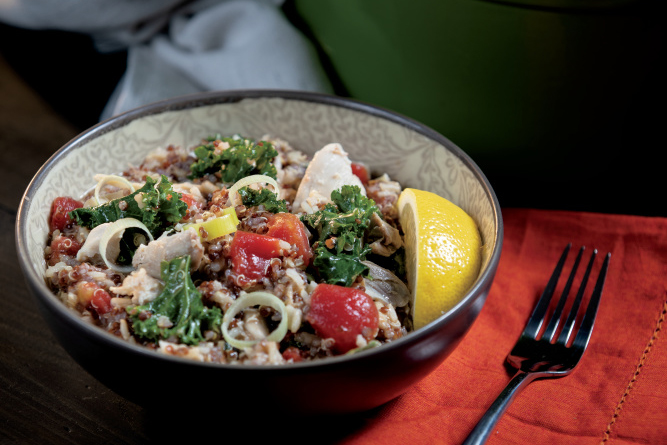 Chicken and Rice with Quinoa, Kale and Tomatoes