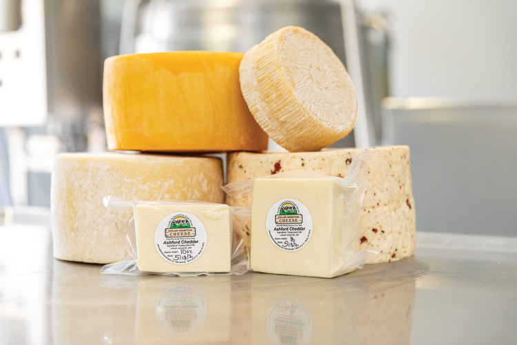 stacks of English Farmstead Cheese