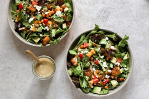 Roasted Cauliflower Salad with Honey Mustard Vinaigrette; farm to table recipes