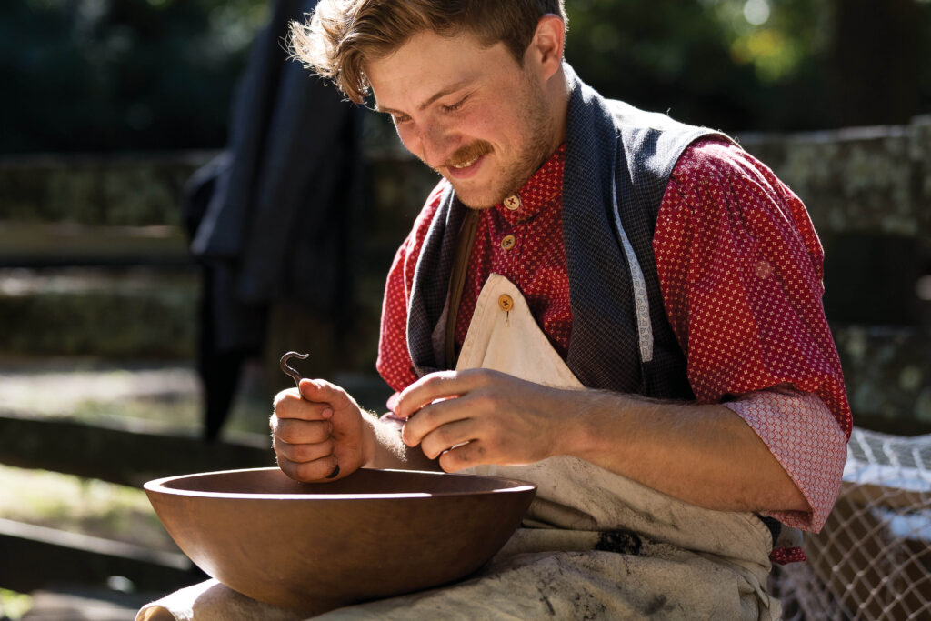 Island Farm offers a glimpse into the daily lives of early Outer Banks settlers, surrounded by preserved buildings, farm animals and fields that tell the story of a simpler time. 