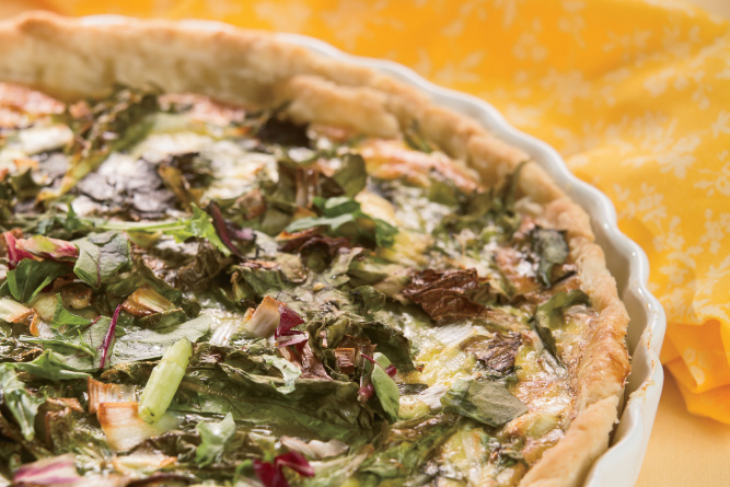 Spring Greens and Country Ham Tart