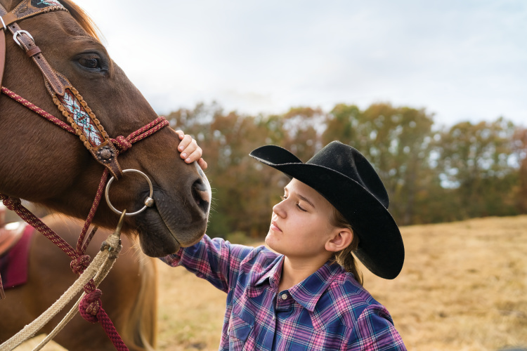 Austin Bernard with her horse