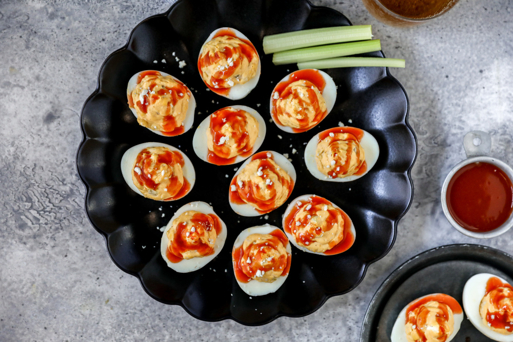 Tailgate recipes; Buffalo Chicken Deviled Eggs