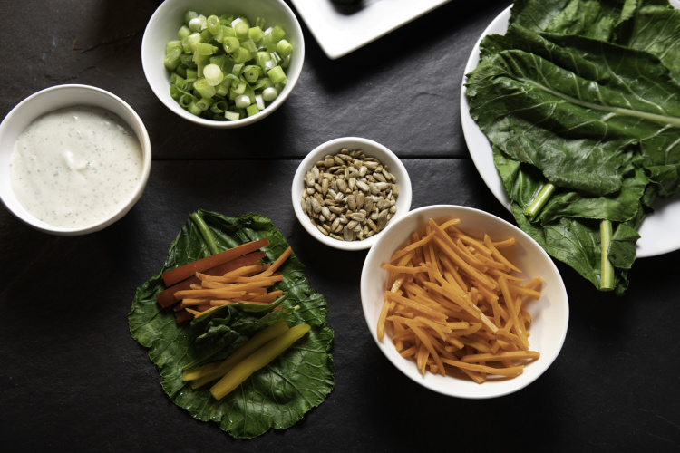 Collard Green Salad Rolls