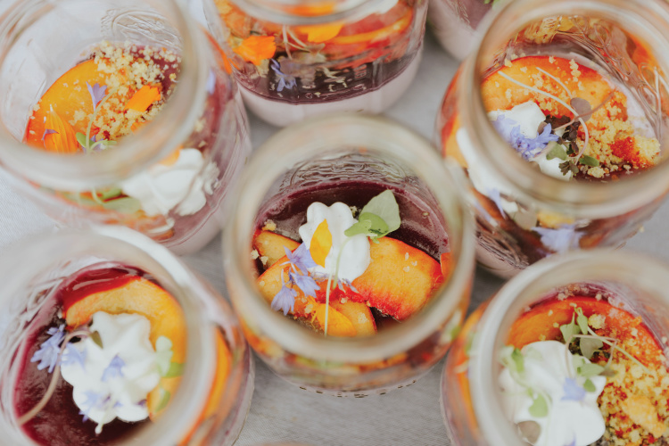 dessert served at Dinner in the Gap, on-farm event