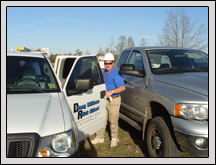 Brian Rollinson arrives ready to work on a home for the Cooper family of Jamesville. 