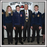 County President David Sides, fourth from left, presented representatives from the five chapters with the donations. 
