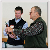 WAKE COUNTY Farm Bureau Vice President Richard Jenks, right, presented the Wake County Agribusiness Council’s Young Farmer Award to Brad Rollins, who grows greenhouse and nursery products.