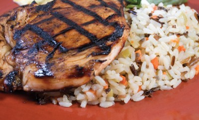 Grilled Chicken and Veggies Over Rice Recipe