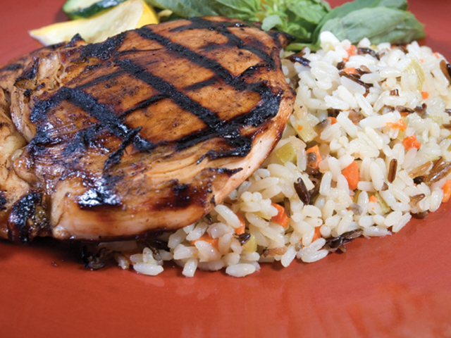Grilled Chicken and Veggies Over Rice Recipe