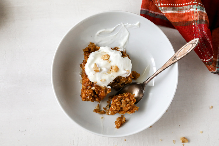 Overnight Pumpkin Oatmeal Bake