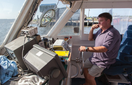 Dewey Hemilright fishes off the coast of North Carolina