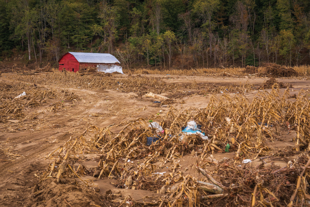 Hurricane Helene damage in Yancey County