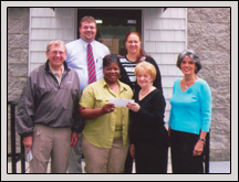  Scotland County Farm Bureau has given money to 4-H’s Health and Fitness Boot Camp. Pictured are (back row, from left) Neal Locklear, agency manager; Donna Locklear, women’s committee member; (front row, from left) Joe Barnhill, board president; Hazel McPhatter, 4-H EFNEP Associate; Joann Barnhill, women’s committee chairperson; and Diane Stokes, women’s committee member.   
