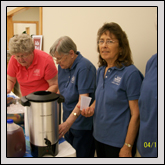From left, Women’s Committee chair Leola Meador and members Agnes DeStefano, Ann Lemons and Josephine Mabe serve refreshments.